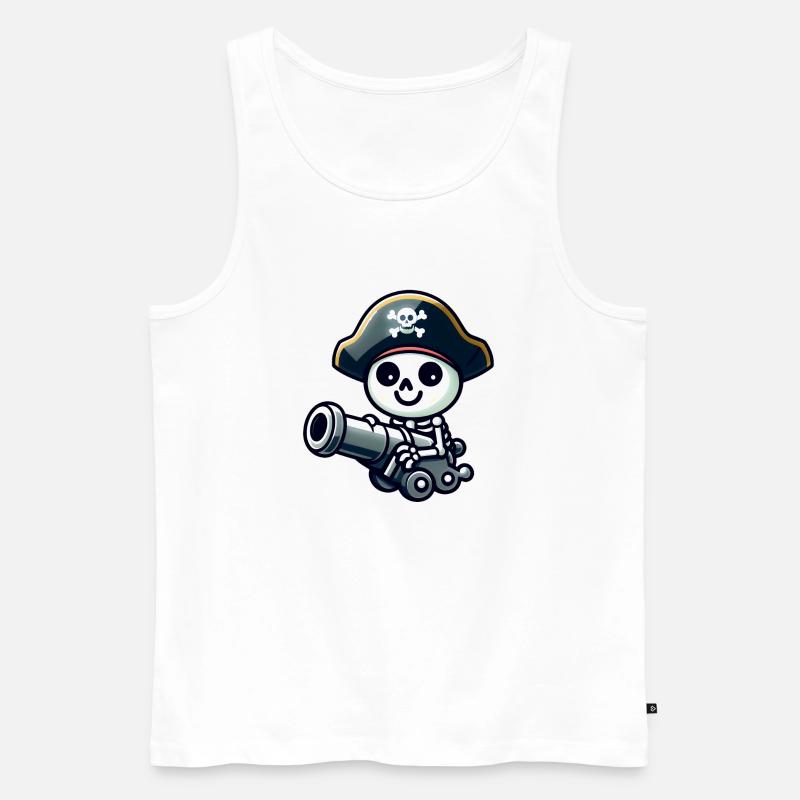 Piratenschädel - Skelett Schatz - Männer Premium Bio Tank Top - Weiß