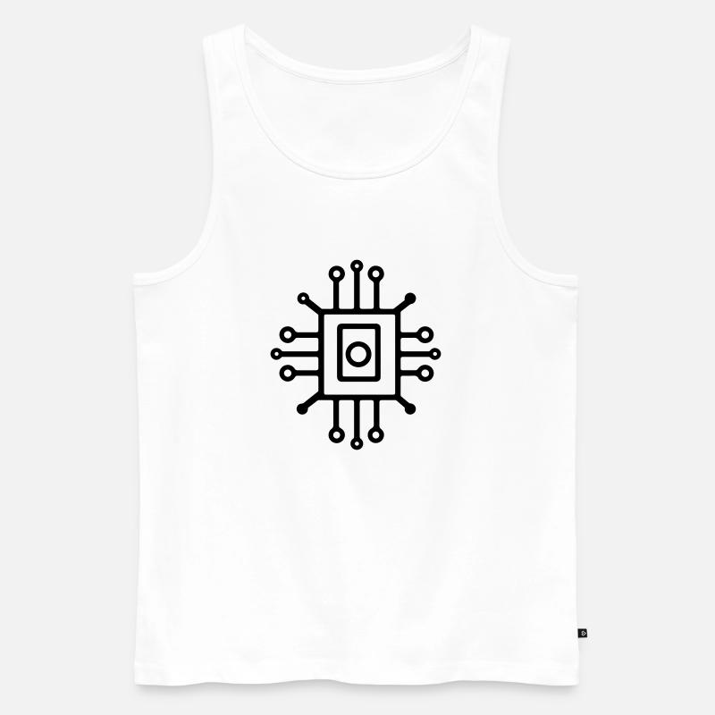 Digital Computer Chip Symbol - Männer Premium Bio Tank Top - Weiß