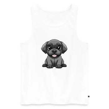 Mastiff chien bande dessinée mignon - Débardeur bio Premium Homme - blanc - Devant - Michal (187cm)