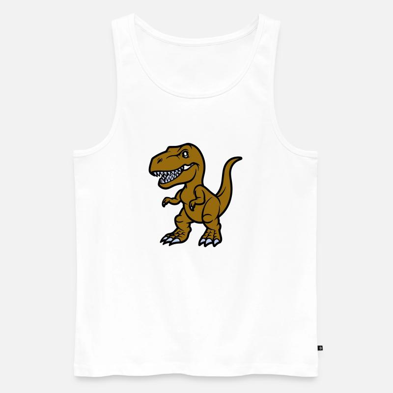 T Rex Comic - Männer Premium Bio Tank Top - Weiß