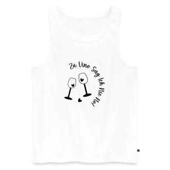 Zu Vino sag ich nie No – Lustiges Wein-SVG - Männer Premium Bio Tank Top - Weiß - Vorne - Michal (187cm)