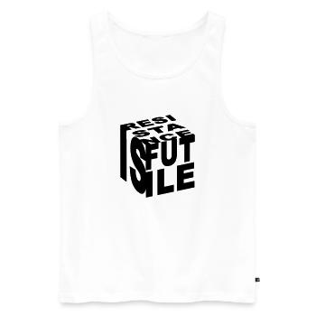 Resistance is futile - Männer Premium Bio Tank Top - Weiß - Vorne - AI Model Male 178 light (178cm)