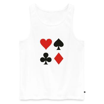 Poker, skat, jeu de cartes - Débardeur bio Premium Homme - blanc - Devant - AI Model Male 178 light (178cm)