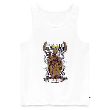 Ein gruseliger Heiliger Priester mit Skelett - Männer Premium Bio Tank Top - Weiß - Vorne - Michal (187cm)