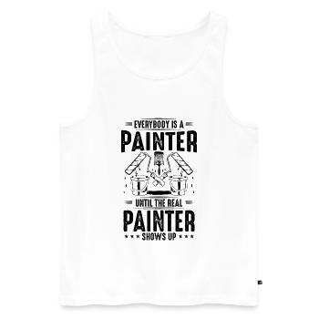 Peintre et peintre Peintre Peinture - Débardeur bio Premium Homme - blanc - Devant - AI Model Male 178 light (178cm)