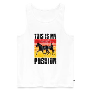 This is my Passion Trabrennen Trabreiten Retro - Männer Premium Bio Tank Top - Weiß - Vorne - Michal (187cm)