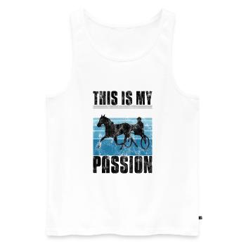 C’est ma Passion Trotting Races Retro - Débardeur bio Premium Homme - blanc - Devant - Michal (187cm)
