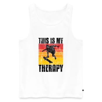This is My therapy Skateboard Skateboarder Skate - Men's Premium Organic Tank Top - white - Front - Michal (187cm)