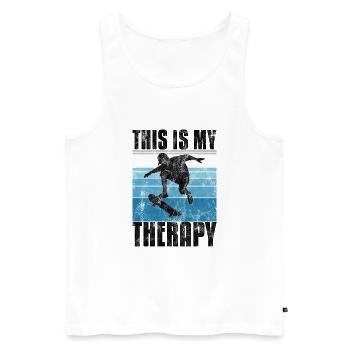 This is My therapy Skateboard Skateboarder Skate - Men's Premium Organic Tank Top - white - Front - Michal (187cm)