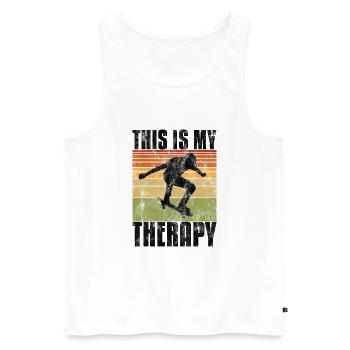 This is My therapy Skateboard Skateboarder Skate - Men's Premium Organic Tank Top - white - Front - Michal (187cm)