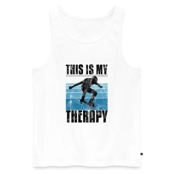 This is My therapy Skateboard Skateboarder Skate - Men's Premium Organic Tank Top - white - Front - Michal (187cm)