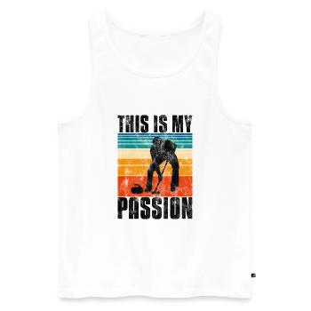 Curling is my Passion Curler Eisstockschießen - Men's Premium Organic Tank Top - white - Front - Michal (187cm)