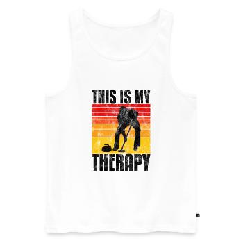 Curling is my therapy Curler Eisstockschießen - Men's Premium Organic Tank Top - white - Front - Michal (187cm)