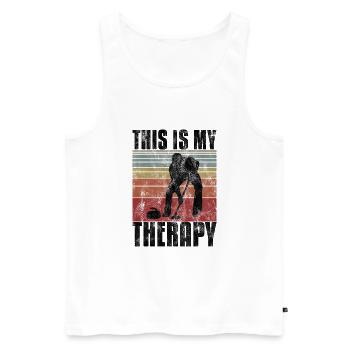 Curling is my therapy Curler Eisstockschießen - Men's Premium Organic Tank Top - white - Front - Michal (187cm)