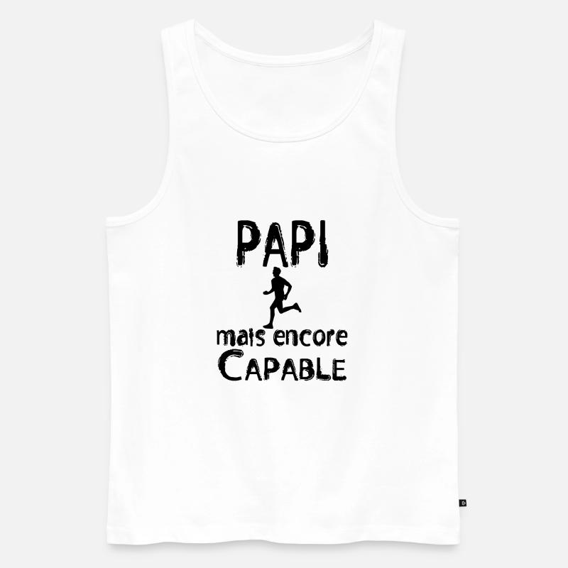 Papi mais encore Capable coureur noir - Débardeur bio Premium Homme - blanc