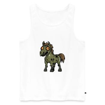 Pferd Halloween Comic Lustig - Männer Premium Bio Tank Top - Weiß - Vorne - AI Model Male 178 light (178cm)