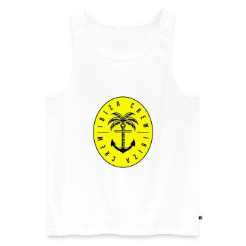 Palmier d’ancre d’équipage d’Ibiza - Débardeur bio Premium Homme - blanc - Devant - Michal (187cm)