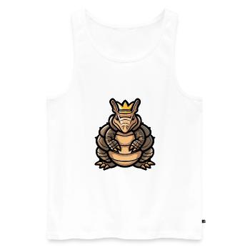 Couronne de bande dessinée de tatou - Débardeur bio Premium Homme - blanc - Devant - AI Model Male 178 light (178cm)