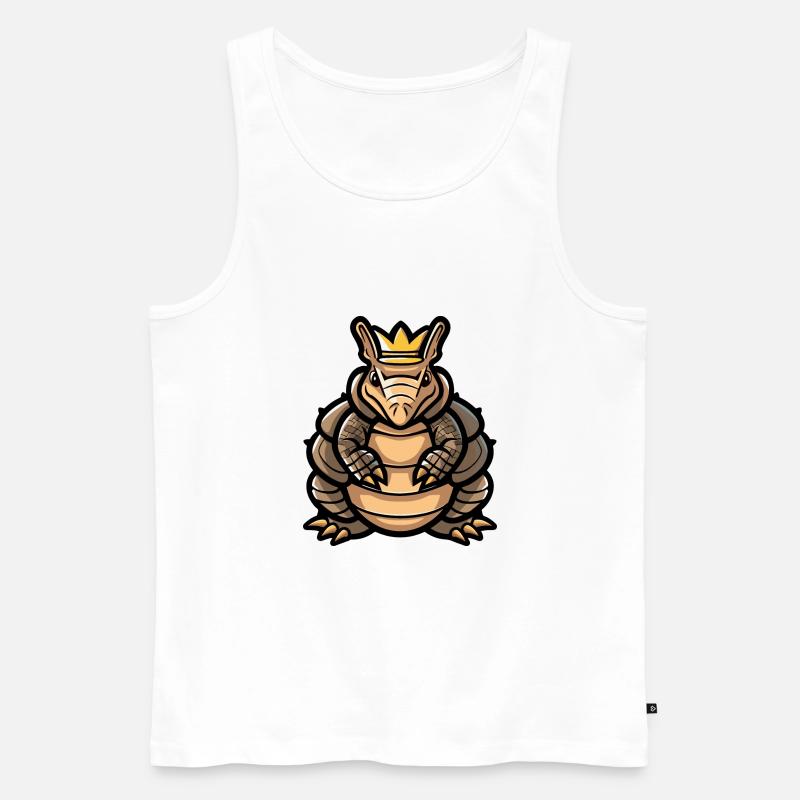 Gürteltier Comic Krone - Männer Premium Bio Tank Top - Weiß