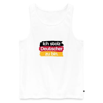 Je suis fier d'être allemand. - Débardeur bio Premium Homme - blanc - Devant - AI Model Male 178 light (178cm)