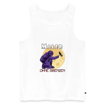 Maler ohne Grenzen - Malermeister - Männer Premium Bio Tank Top - Weiß - Vorne - Michal (187cm)