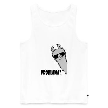 Problama Frage Lama - Männer Premium Bio Tank Top - Weiß - Vorne - AI Model Male 178 light (178cm)