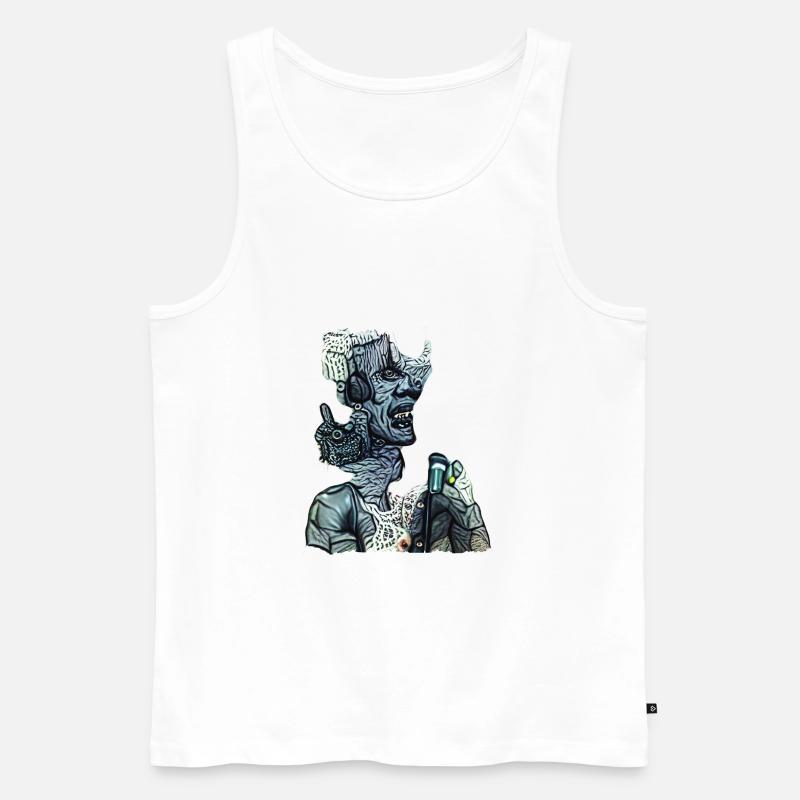 Dämonischer Sänger - Männer Premium Bio Tank Top - Weiß