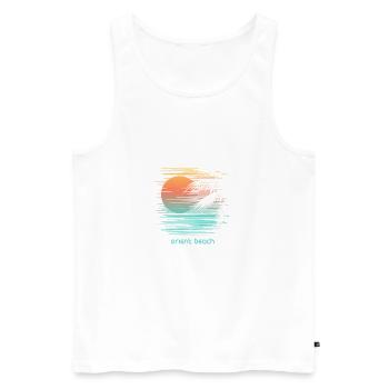 Artistic Orient Beach Saint Martin Palm Tree - Men's Premium Organic Tank Top - white - Front - Michal (187cm)