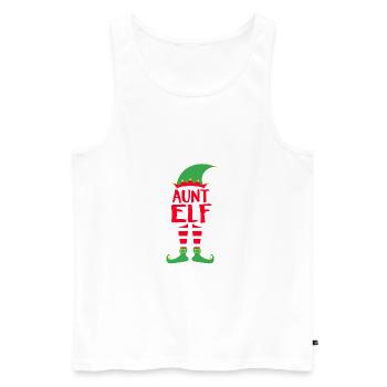 Aunt Tante Elf - Weihnachten Familie Geschenk Xmas - Männer Premium Bio Tank Top - Weiß - Vorne - Michal (187cm)