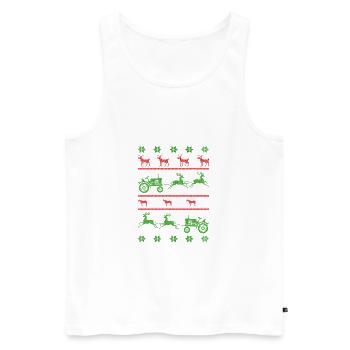 fermier tracteur laid cavalier noël - Débardeur bio Premium Homme - blanc - Devant - Michal (187cm)