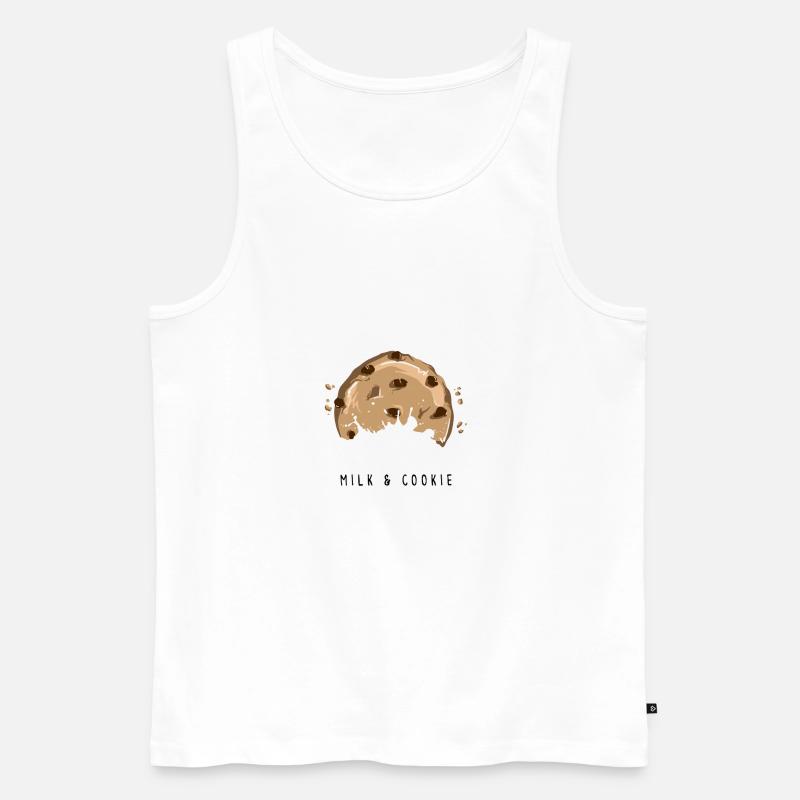 MILK AND COOKIE - Cute Design - Männer Premium Bio Tank Top - Weiß