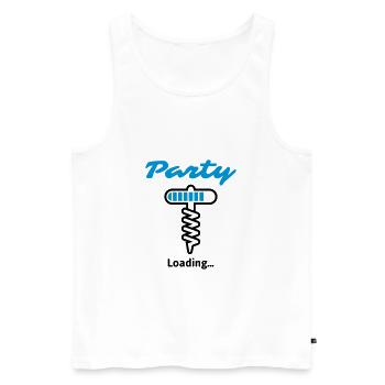 Party Loading ... - Men's Premium Organic Tank Top - white - Front - AI Model Male 178 light (178cm)