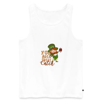 St. Patrick's Day American Football Sports Gift - Men's Premium Organic Tank Top - white - Front - AI Model Male 178 light (178cm)