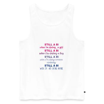 Bi - Bi - Gay Pride - LGBT - Cadeau - Débardeur bio Premium Homme - blanc - Devant - Michal (187cm)