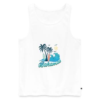 Bahamas vacances plage soleil - Débardeur bio Premium Homme - blanc - Devant - Michal (187cm)