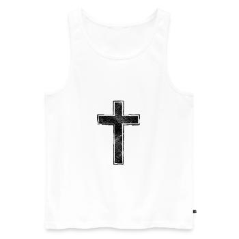 Cadeau Jésus-Christ Chrétien Religion - Débardeur bio Premium Homme - blanc - Devant - Michal (187cm)