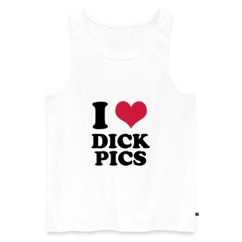 I Love Dick Pics - Men's Premium Organic Tank Top - white - Front - AI Model Male 178 light (178cm)