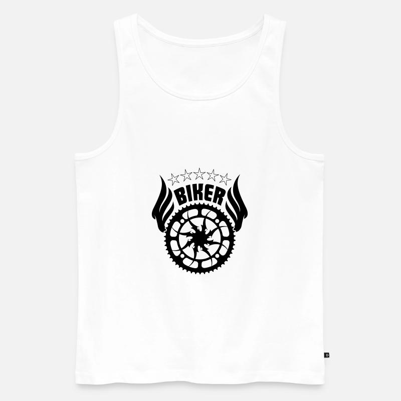 Biker Logo - Männer Premium Bio Tank Top - Weiß
