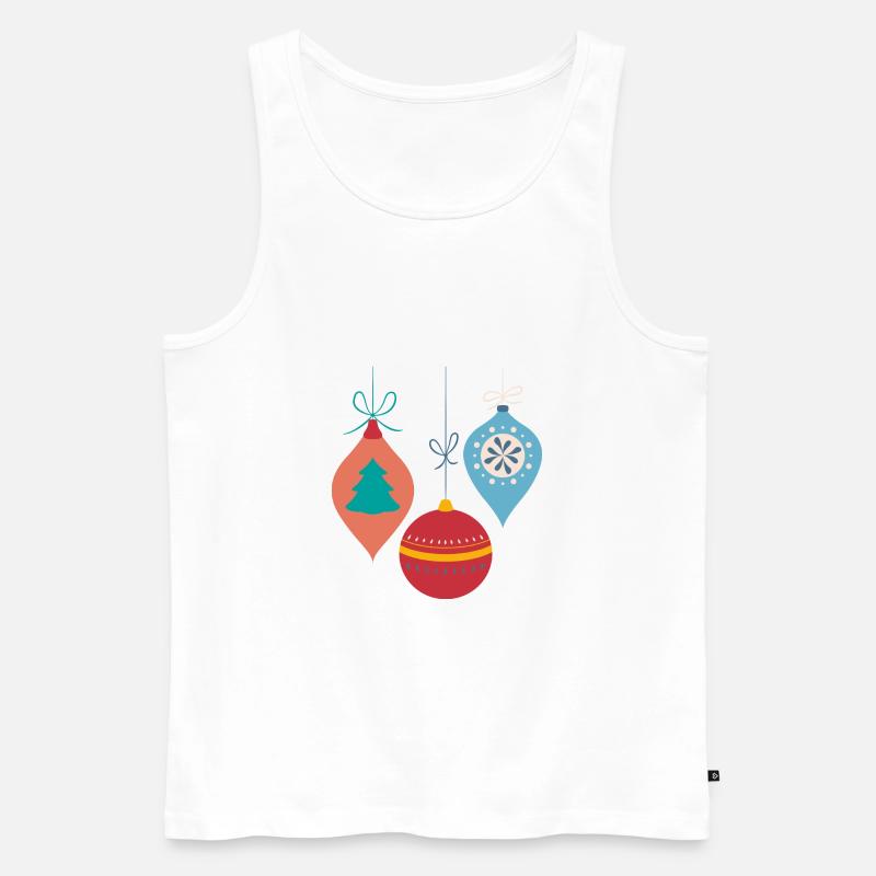Weihnachtskugeln - Männer Premium Bio Tank Top - Weiß