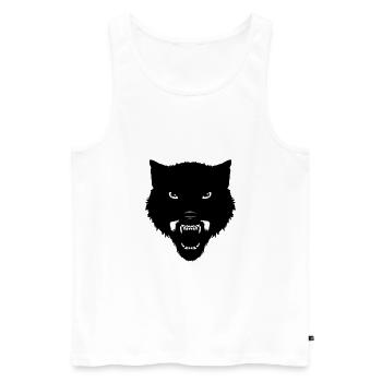 tete de loup noir - Débardeur bio Premium Homme - blanc - Devant - Michal (187cm)