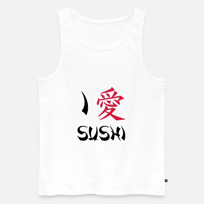 Ich liebe Sushi - Männer Premium Bio Tank Top - Weiß
