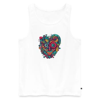 Herz Liebe - Männer Premium Bio Tank Top - Weiß - Vorne - Michal (187cm)