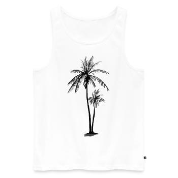 Palmiers - Débardeur bio Premium Homme - blanc - Devant - Michal (187cm)