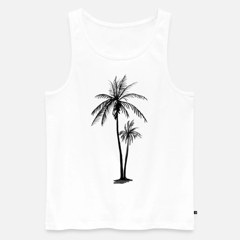 Palmen - Männer Premium Bio Tank Top - Weiß