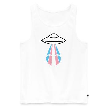Trans Pride Ufo - Männer Premium Bio Tank Top - Weiß - Vorne - AI Model Male 178 light (178cm)