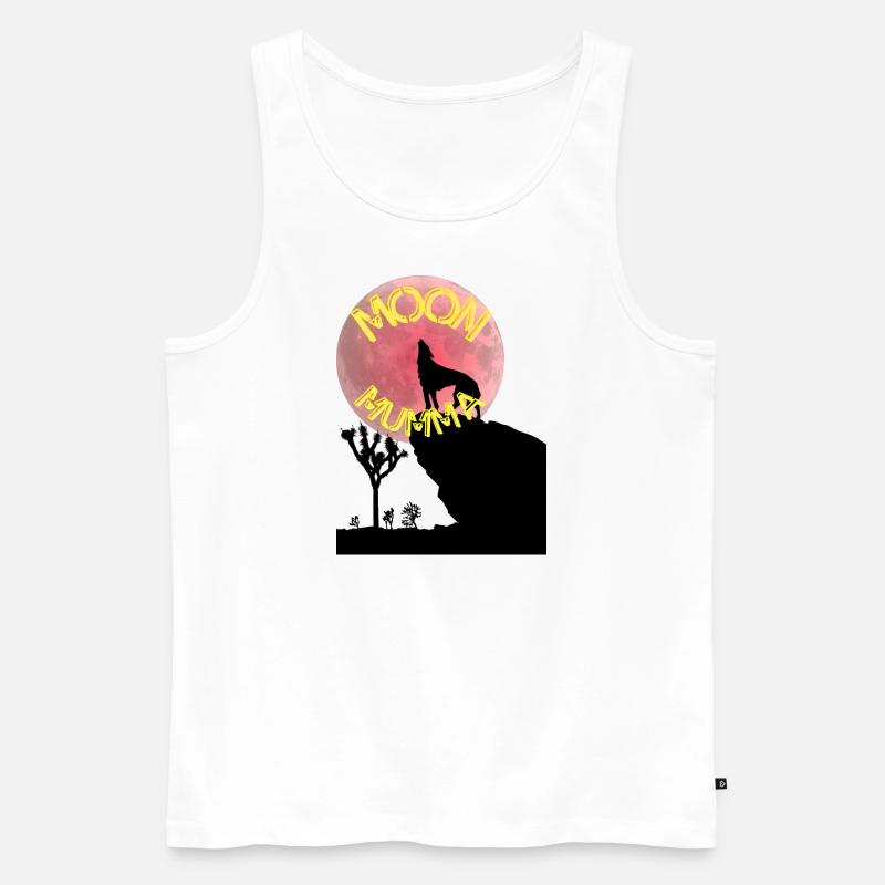 Wolf Moon Mumma - Männer Premium Bio Tank Top - Weiß