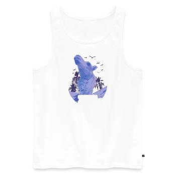 Désolé d’être en retard, mon chameau était assis sur moi - Débardeur bio Premium Homme - blanc - Devant - Michal (187cm)