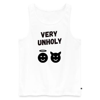 Very Unholy - Männer Premium Bio Tank Top - Weiß - Vorne - AI Model Male 178 light (178cm)