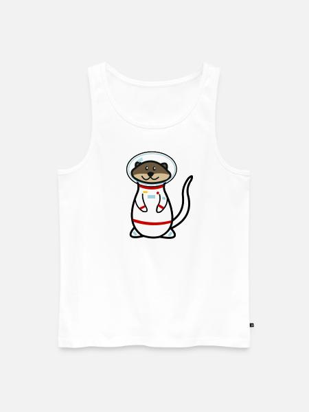 Astronaut Otter - Männer Premium Bio Tank Top - Weiß