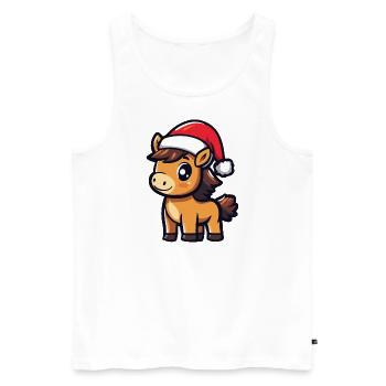 Pferd Weihnachten - Männer Premium Bio Tank Top - Weiß - Vorne - Michal (187cm)